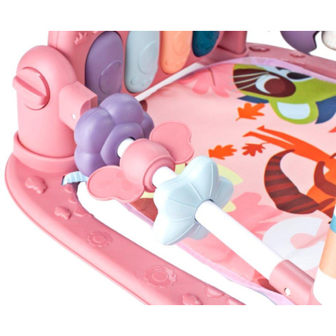 Edukačná podložka s klavírom a hrkálkami -  ružová