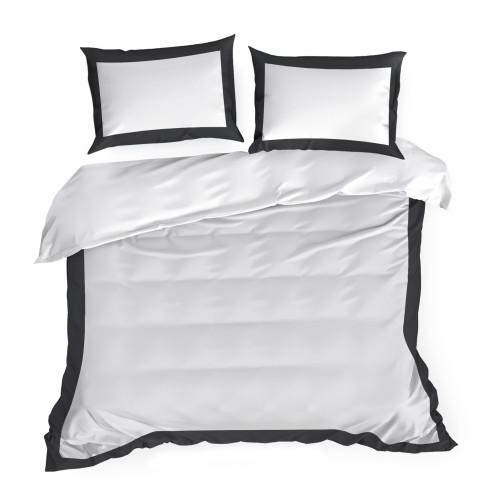 Elegantné posteľné obliečky Laura - biele s čiernym lémom 220x200 cm