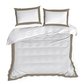 Elegantné posteľné obliečky Laura - biele so zlatým lémom 220x200 cm