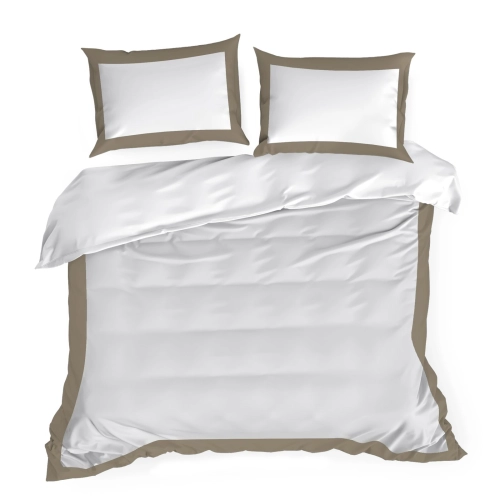 Elegantné posteľné obliečky Laura - biele so zlatým lémom 220x200 cm