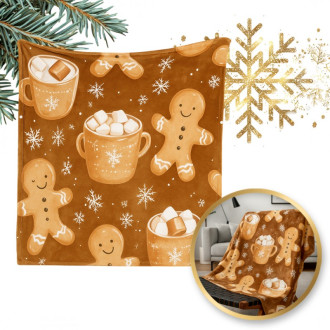 Extra mäkká flísová deka 180×200 cm, medovníčky s kakaom