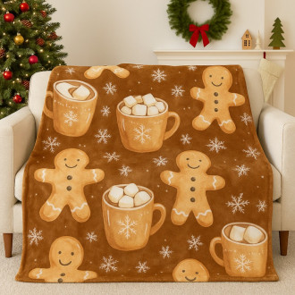 Extra mäkká flísová deka 180×200 cm, medovníčky s kakaom