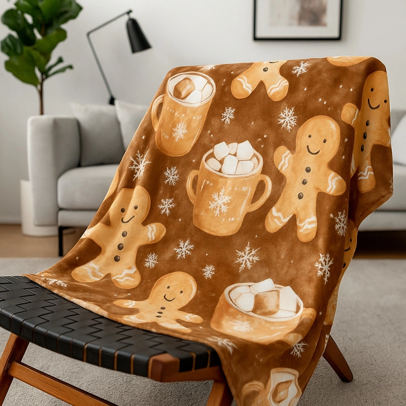 Extra mäkká flísová deka 180×200 cm, medovníčky s kakaom