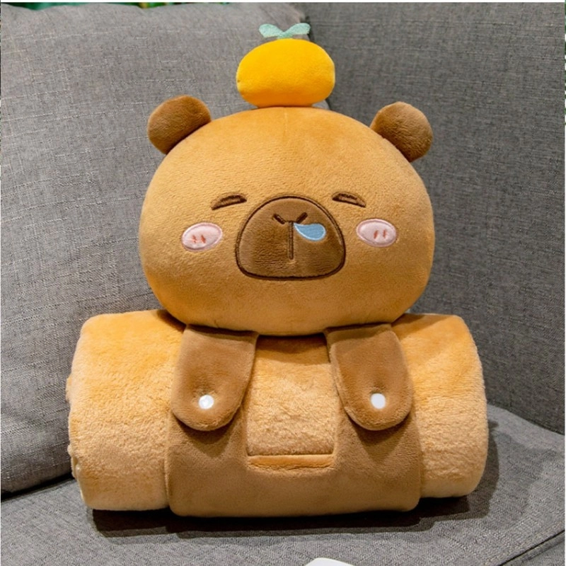 Flanelová deka s vankúšom Kapibara, 100x170 cm