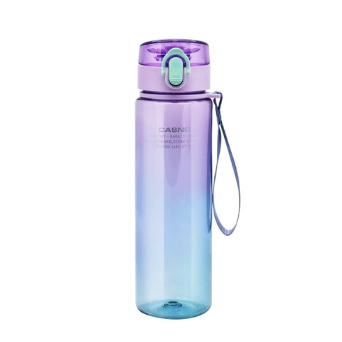 Fľaša na vodu s poistkou a pútkom 560 ml, fialovomodrá