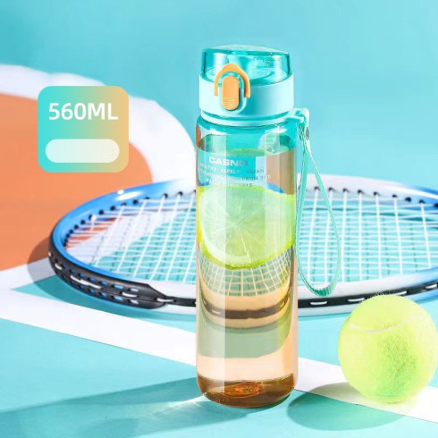 Fľaša na vodu s poistkou a pútkom 560 ml, modrooranžová