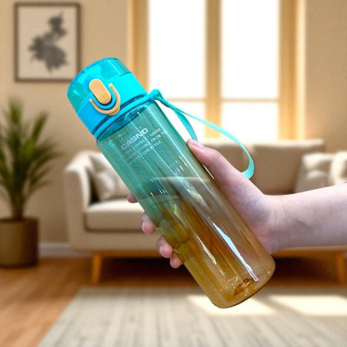 Fľaša na vodu s poistkou a pútkom 560 ml, modrooranžová