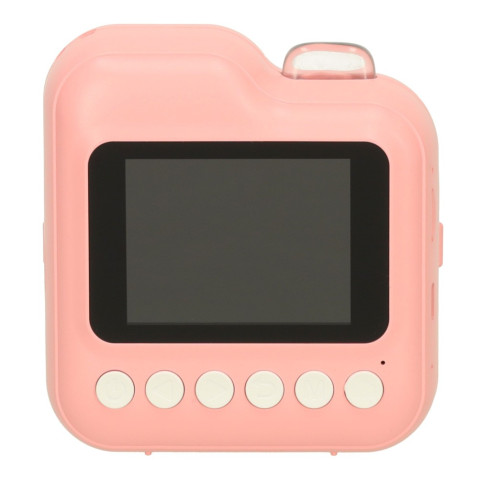 Fotoaparát s tiskárnou a rolemi papíru + SD karta 32GB, růžový