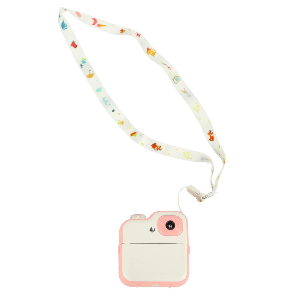 Fotoaparát s tlačiarňou a rolkami papiera + SD karta 32GB, ružový