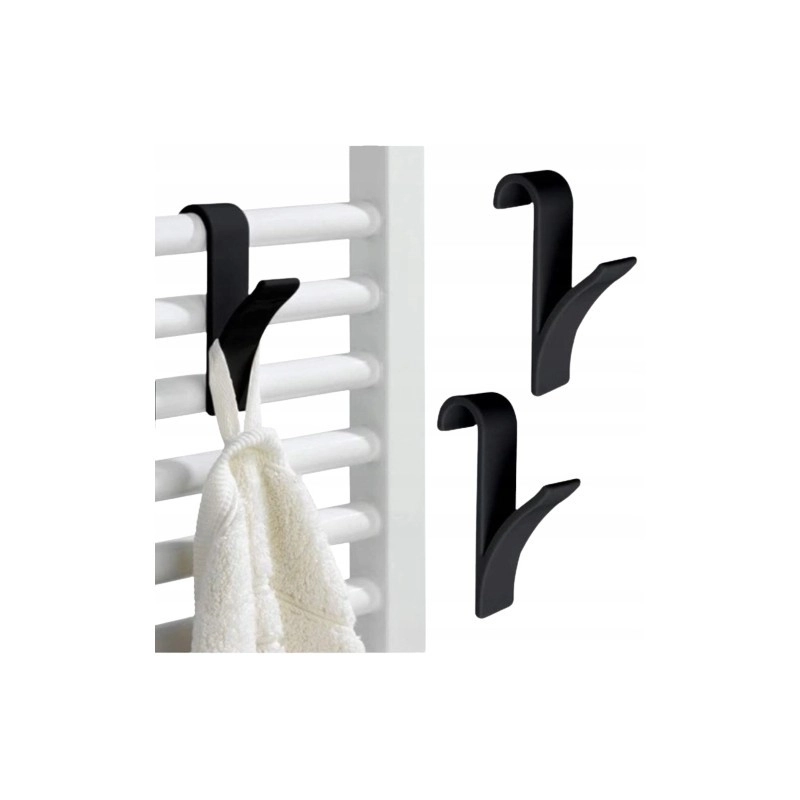 Háčky na radiátor a sprchový kout černé, 2 ks