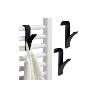 Háčiky na radiátor a sprchový kút čierne, 2 ks