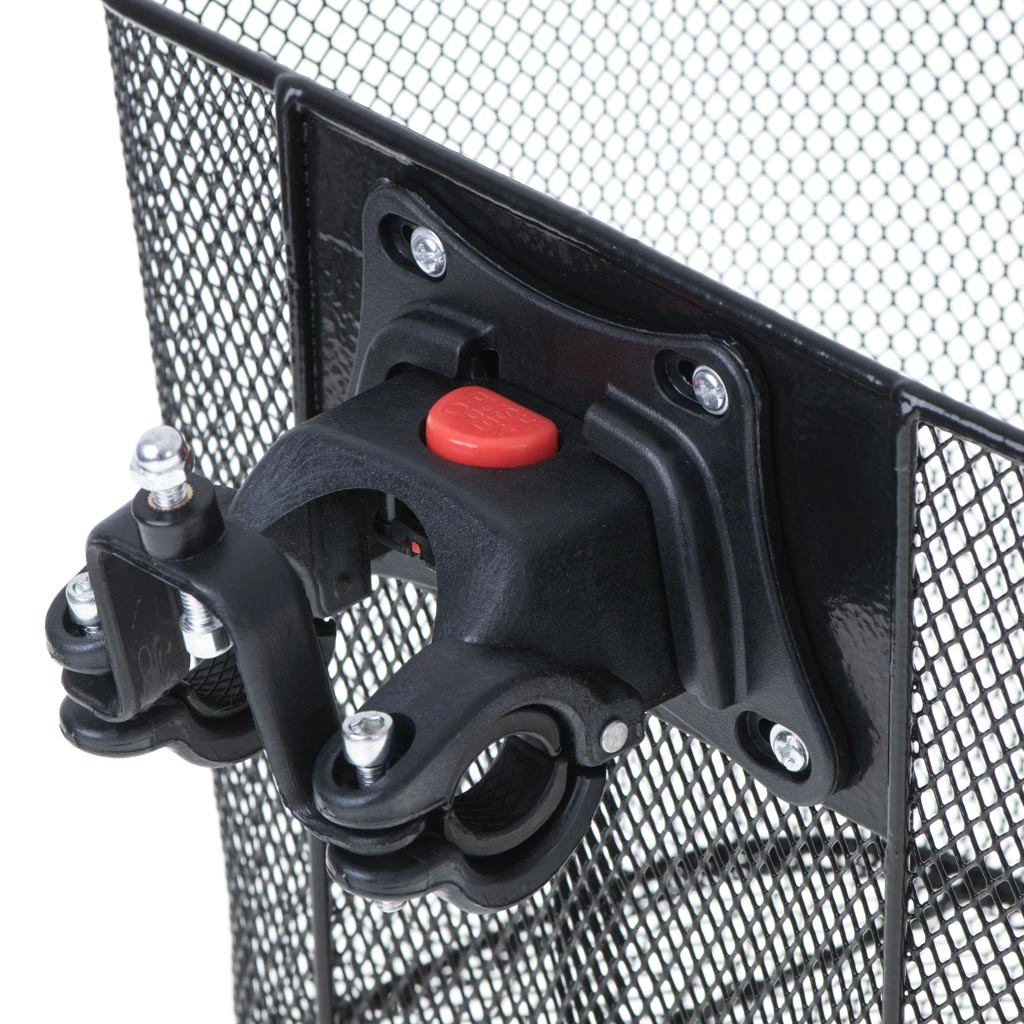 Hliníkový košík na bicykel s rýchloupínaním, čierny,