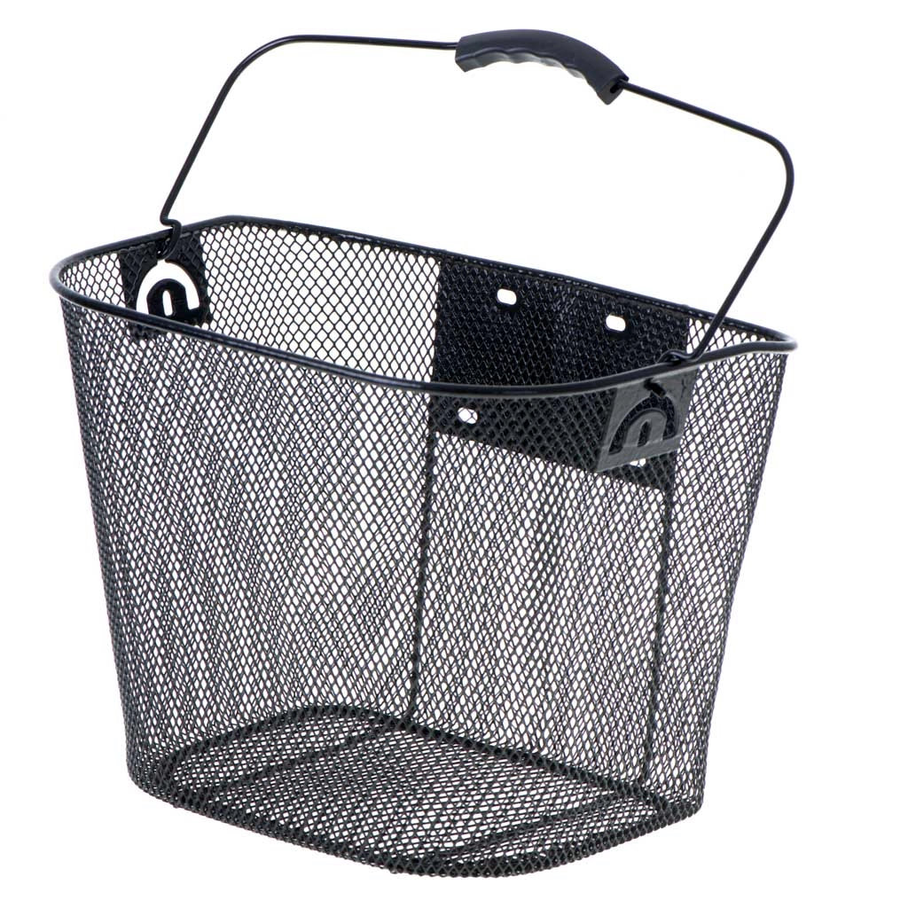 Hliníkový košík na bicykel s rýchloupínaním, čierny,