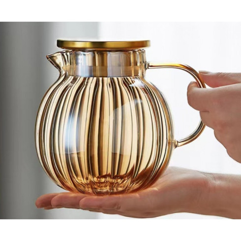 Jantárový džbán s vlnitými stenami - 1100 ml