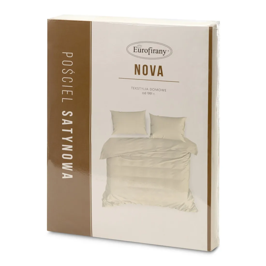 Jednofarebné posteľné obliečky Nova z bavlneného saténu 140x200 cm - krémové
