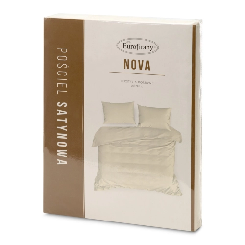 Jednofarebné posteľné obliečky Nova z bavlneného saténu 140x200 cm - krémové