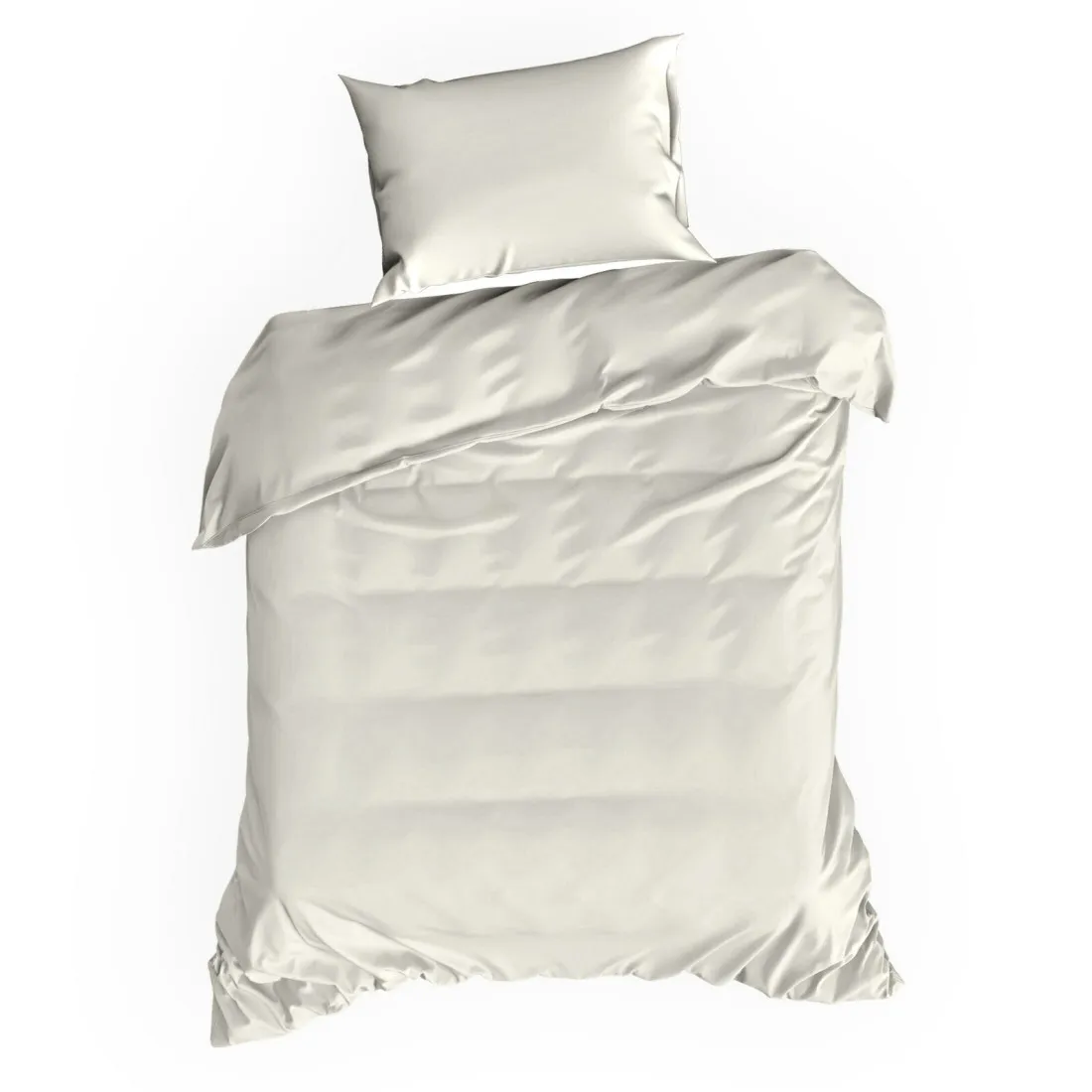 Jednofarebné posteľné obliečky Nova z bavlneného saténu 220x200 cm - krémové