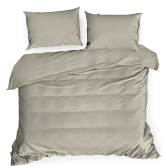 Jednofarebné posteľné obliečky Nova z bavlneného saténu 220x200 cm - sivo béžové