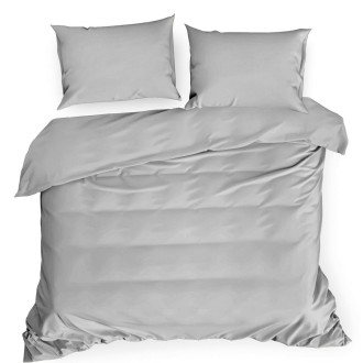 Jednofarebné posteľné obliečky Nova z bavlneného saténu 220x200 cm - svetlo sivé
