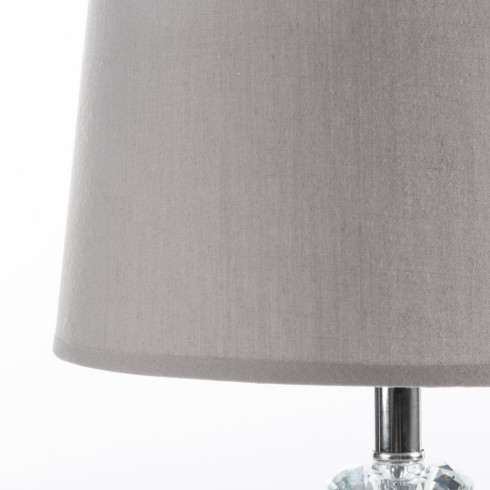 Keramická dekorativní lampa zdobená reliéfním vzorem - šedá