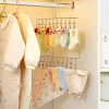 Kovový vešiak s 20 klipmi na spodnú bielizeň, ponožky a iné drobnosti
