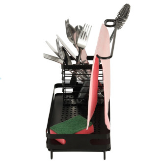 Kuchynský organizér a odkvapkávač 2v1, čierny