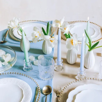 Kuželová svíčka 24 cm - matná šalvěj 1 ks