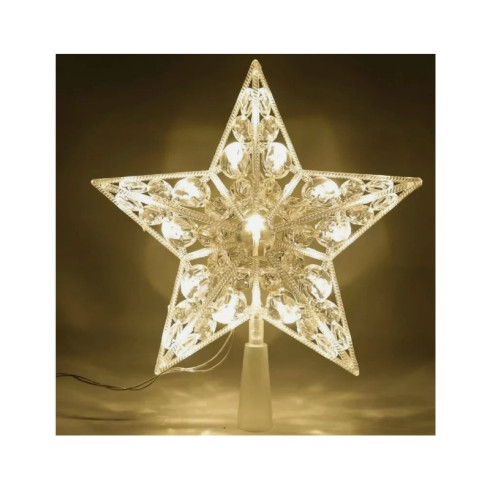 LED vánoční hvězda na špičku stromku 20×15 cm, bílá