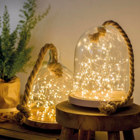 LED Vánoční osvětlení na drátku 20 LED - bateriové, teplá bílá