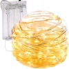LED Vianočné osvetlenie na drôtiku 50 LED, batériové, teplá biela
