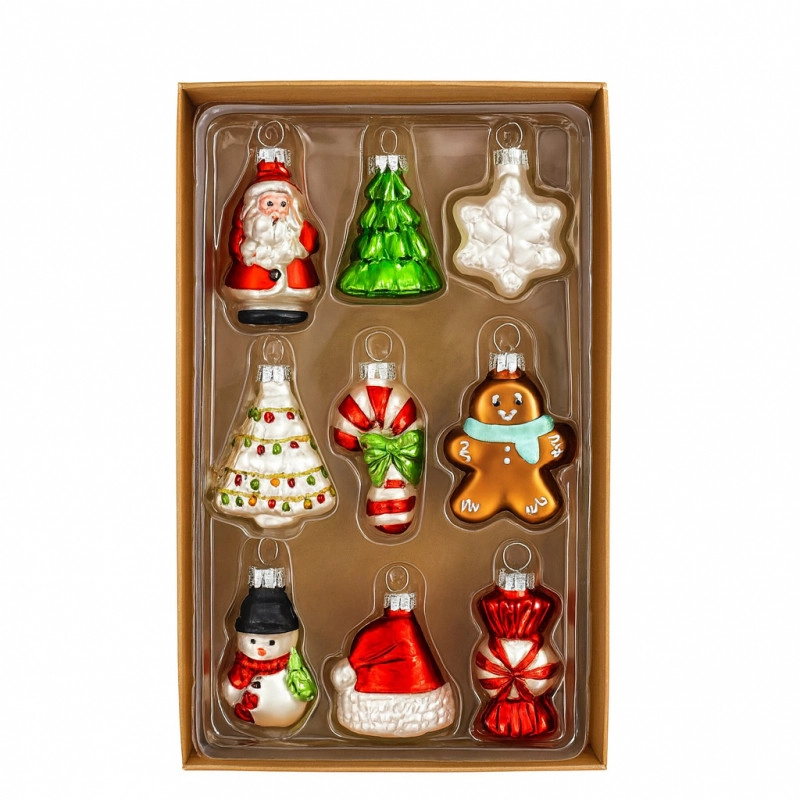 Mix vianočných ozdôb na stromček, 9ks