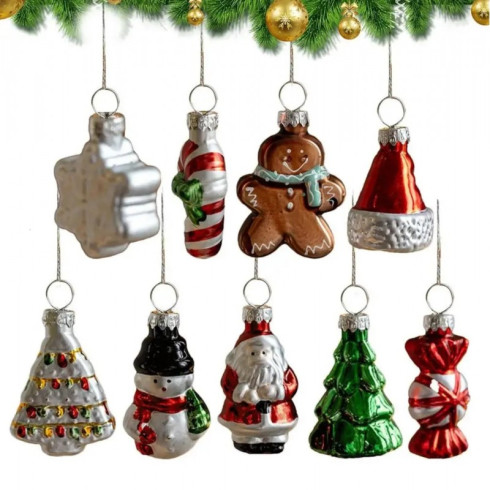 Mix vánočních ozdob na stromeček, 9ks