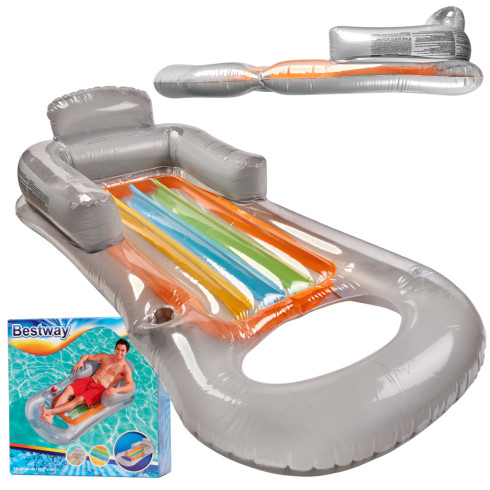 Nafukovací matrac s operadlom Bestway 161 cm - sivé