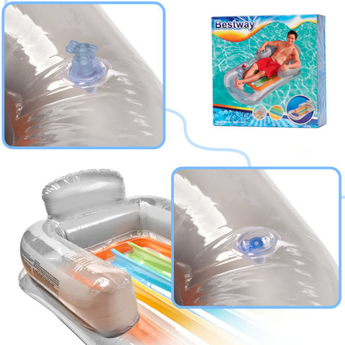 Nafukovací matrac s operadlom Bestway 161 cm - sivé