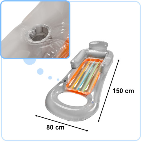 Nafukovací matrac s operadlom Bestway 161 cm - sivé