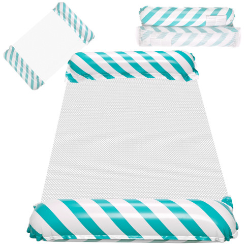 Nafukovací matrac so sieťovinou tyrkysovo-biely, 110 x 70 cm
