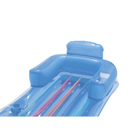 Nafukovačka s operadlom Bestway 161 cm -  modrá