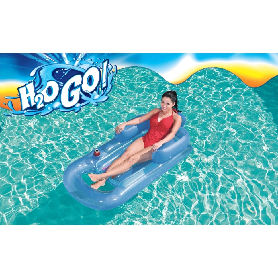 Nafukovací lehátko s opěrkou Bestway 161 cm – modré