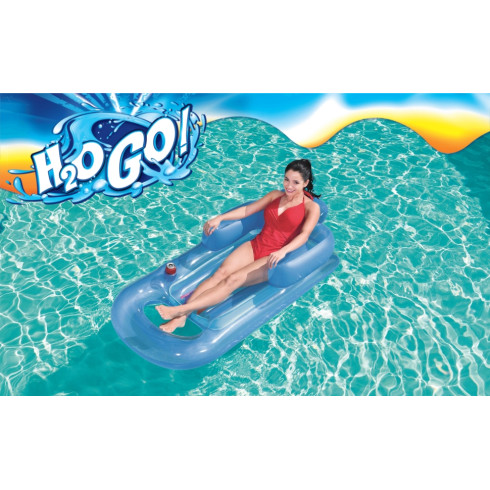 Nafukovačka s operadlom Bestway 161 cm -  modrá