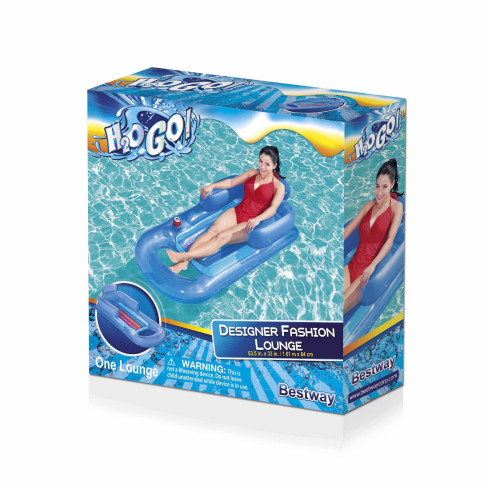 Nafukovačka s operadlom Bestway 161 cm -  modrá