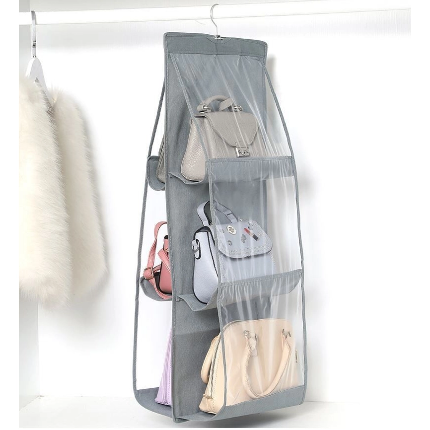 Organizér na kabelky - závěsný šedý