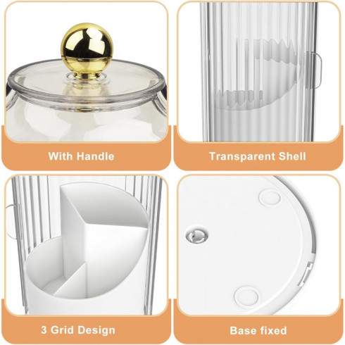 Organizér na kosmetické štětce - otočný, otevírací bílý 27 cm