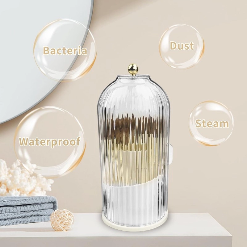 Organizér na kosmetické štětce - otočný, otevírací bílý 27 cm