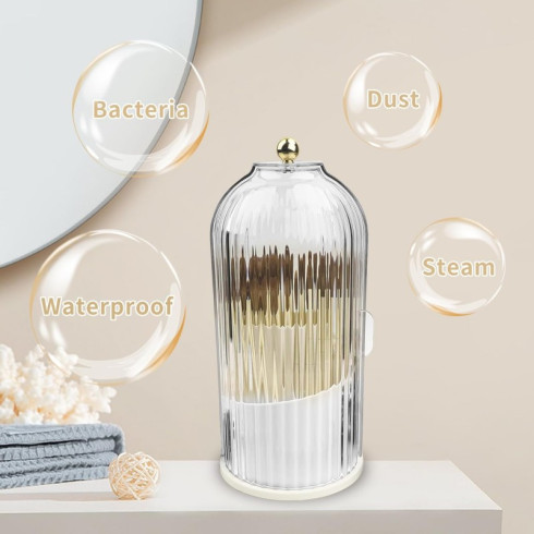 Organizér na kosmetické štětce - otočný, otevírací bílý 27 cm