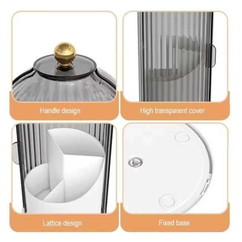 Organizér na kosmetické štětce - otočný, otevírací šedý 27 cm