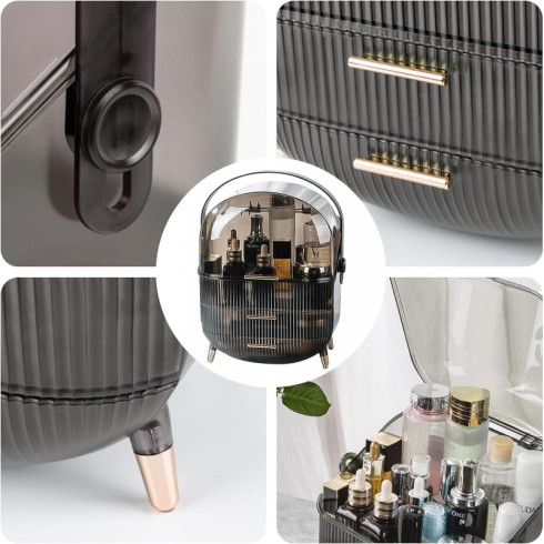 Organizér na kosmetiku a šperky – černý, 37 x 28,6 x 18,5 cm