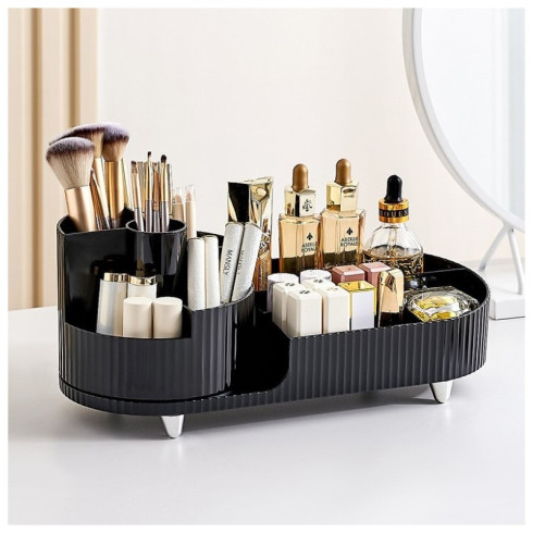Organizér na kozmetiku - otočný 34,5 cm čierny