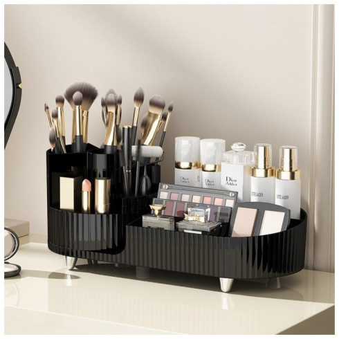 Organizér na kozmetiku - otočný 34,5 cm čierny
