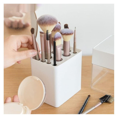 Organizér na štetce - nádoba na sušenie 12 štetcov - 22 cm, biely