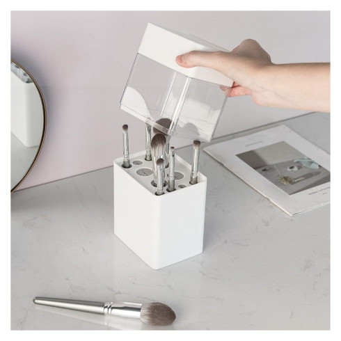 Organizér na štetce - nádoba na sušenie 12 štetcov - 22 cm, biely